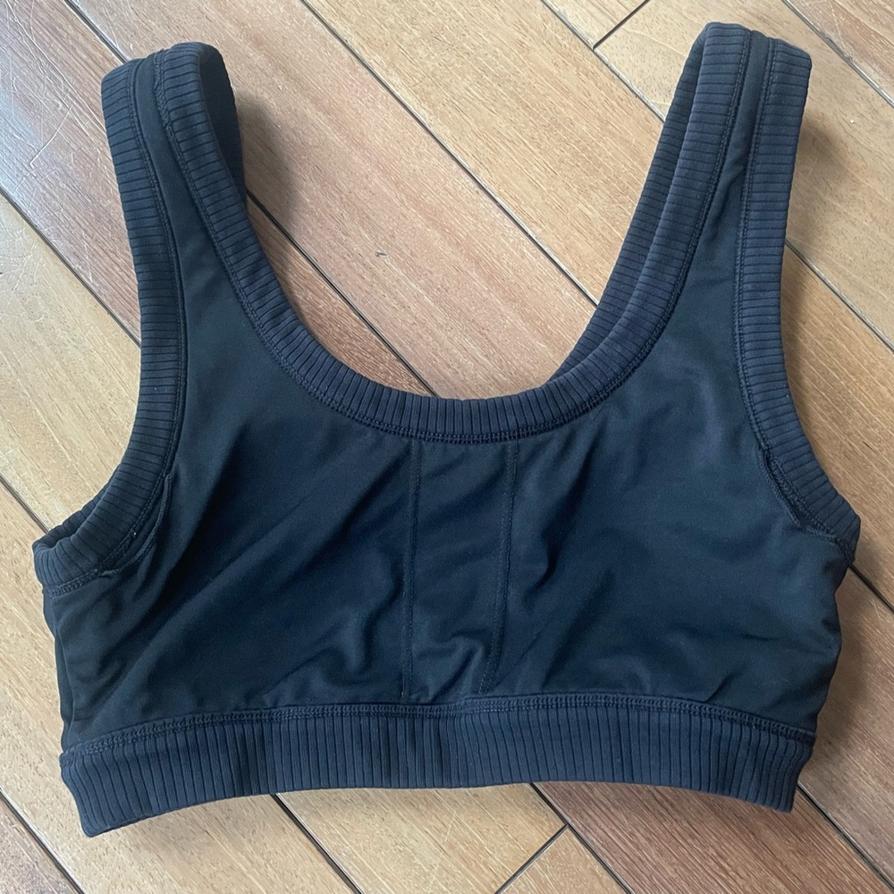 Alo Yoga Ribbed Black Wellness Bra | XS/S No Tag | Athletic Crop Sports Bra - Picture 13 of 13